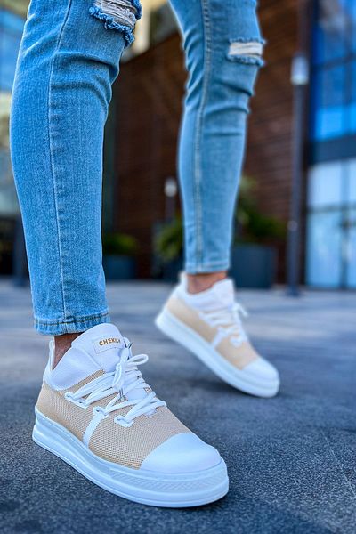 pabucmarketi Lace-Up Laser Printed Men's Casual Shoes White