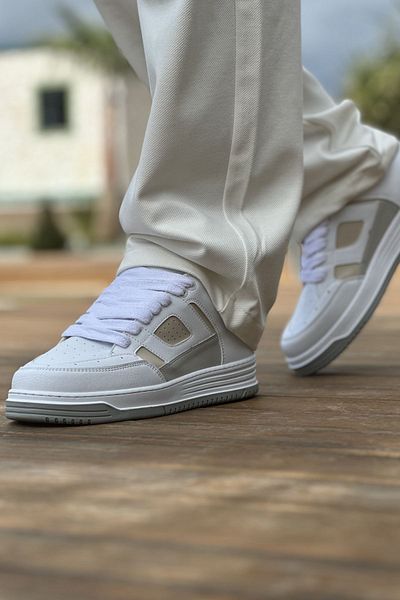 pabucmarketi Lace Men's Sports Shoes White Beige