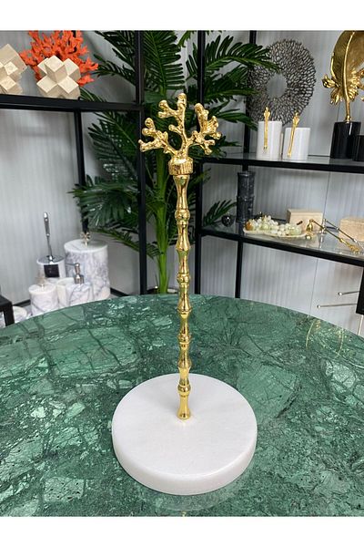 7SEPCOLLECTİON Marble Large Gold Towel Holder