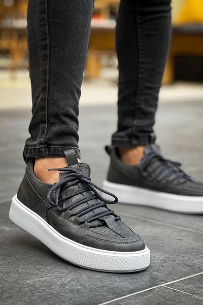 pabucmarketi Lace-Up Men's Casual Shoes Anthracite