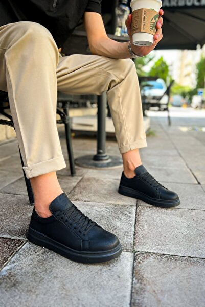 pabucmarketi Lace-Up Men's Sports Shoes Black