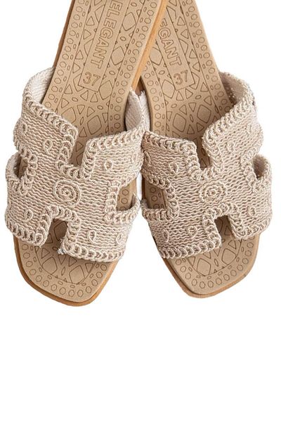 Shoebuo Braided Patterned Wicker Women's Slippers, Ideal for Daily, Beach and Pool