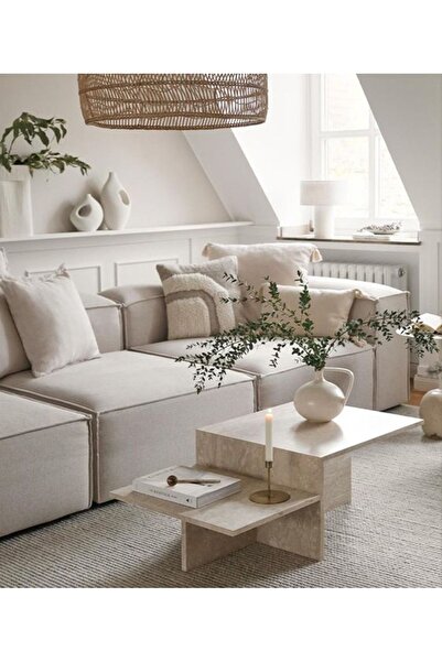 SMF MERMER Traverten orta sehpa