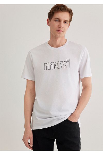 Mavi Тільняшка з логотипом біла Tisort Slim Fit Slim Fit 065781620
