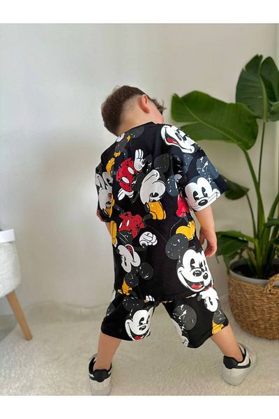 JELİBOOM Full Print Organic 100% Cotton Children's Shorts Set