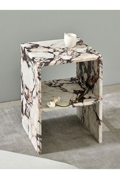 SMF MERMER Doğal Mermer Yan sehpa