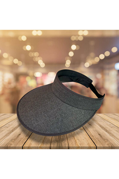 BY SCK Kadın Hasır Şapka Yazlık Plaj Şapka Premium Kalite - Vizör Şapka