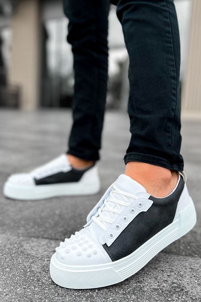 pabucmarketi Lace-Up Men's Casual Shoes Anthracite White