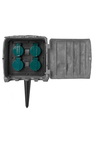 Strend Pro Garden electrical extension cord, stone model, waterproof, with light sensor, 4 sockets