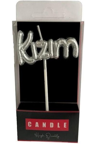 LUXE Ezg Written Foil Balloon Shaped Silver Candle Candle1002-5 Ezsnshop 1065757