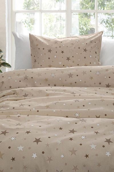 Mu Art Ahşap Mrt Gold Single Duvet Cover Set - Mink Fvoranm843 Art 871301
