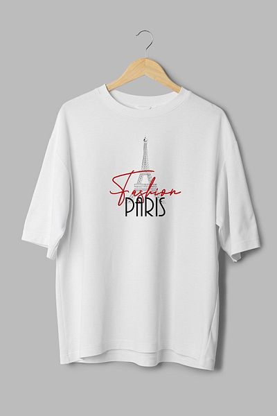 Overoz Μπλουζάκι Fashion Paris Eiffel Tower με στάμπα Semi Oversize 1029
