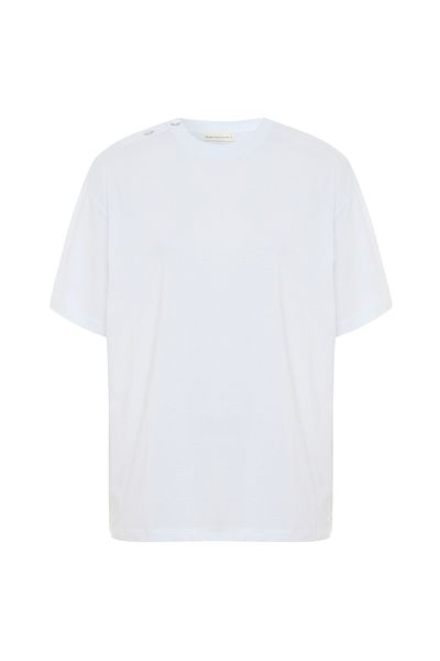Mudo Button Detail Bicycle Collar T-Shirt