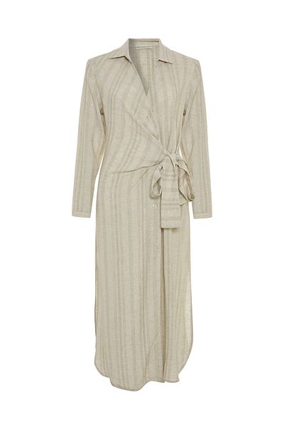 Mudo Striped Shirt Dress with Tie-Up Detail