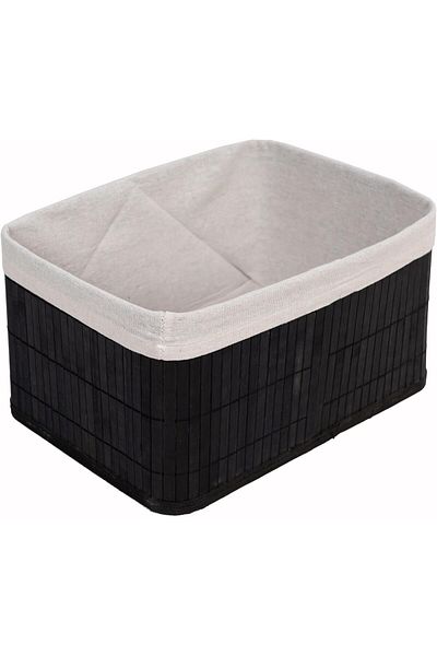 LUXE Bamboo Multi-Purpose Storage Box Organizer Deep Size Organizer, Decorative Bamboo Organizer S