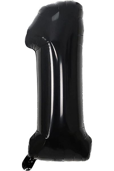 LUXE Balloon Black 1 Number 34 Inch 80 cm Lxshp 1055529