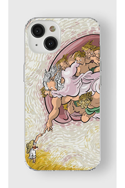 moonset Iphone 15 Plus Uyumlu Van Gogh Tasarımlı Baskılı Şeffaf Telefon Kılıfı