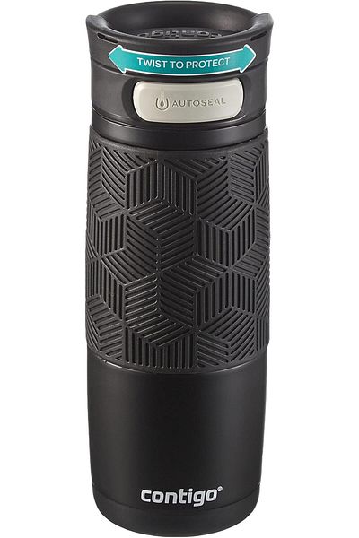 LUXE Metra Autoseal Thermos Cup 470 Ml, Black, Keeps Warm for 6 Hours, Cold for 12 Hours Lxshp 1055529