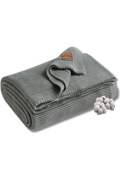 STOREMAX Ezg Organic Cotton Knitted Blanket – Gots Certified, with Lightweight, Breathable and Comfortable Structure