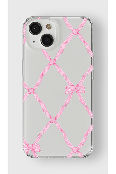 moonset Iphone 13 Mini Uyumlu Fiyonk Tasarımlı Baskılı Şeffaf Telefon Kılıfı