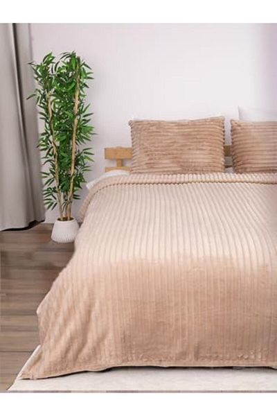 LUXE Linda 3 Piece Double Blanket Set - Mink Lxshp 1055529