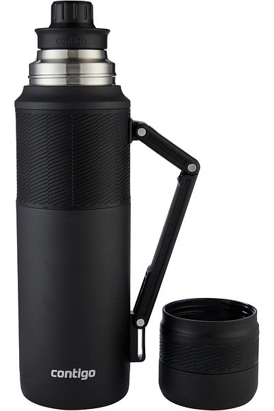 Mu Art Ahşap Mrt Thermal Steel Thermos with Cup 1.2L Black Art 871301