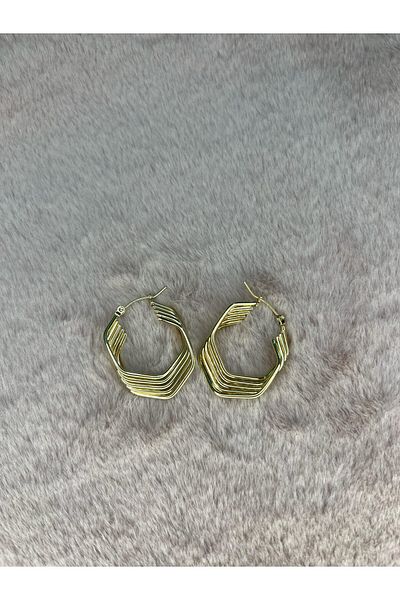 Glowy&Co. Vortex Gold Color Hoops Gold Color Tarnish Free Steel Earrings