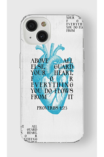 moonset Iphone 13 Mini Uyumlu Kalp Kolaj Tasarımlı Baskılı Şeffaf Telefon Kılıfı