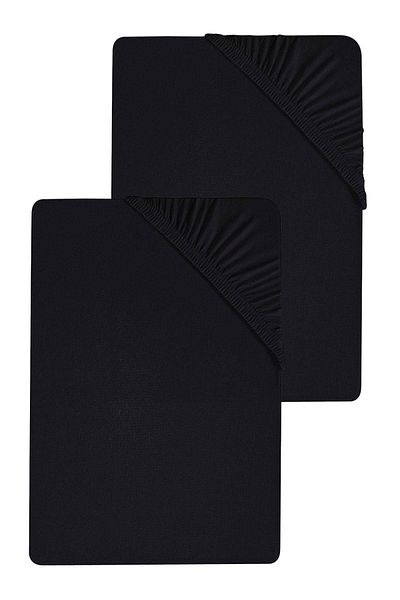 COTENCONCEPT 2 Pieces Plain Cotton Double 180 X 200 cm Elastic Combed Bed Sheet