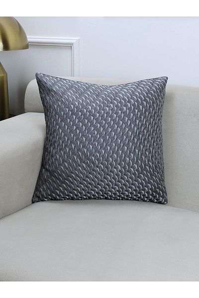 STOREMAX Ezg Home Hook Gray Patterned 45X45 Square Throw Pillow Cover Ezsnshop 1065757