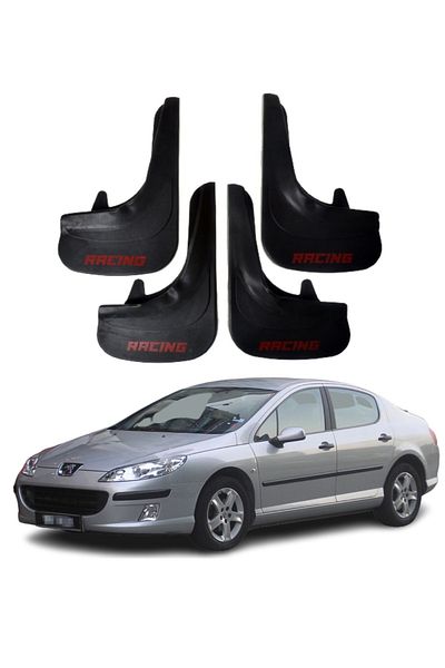 SONİKON LİNE Peugeot 407 Compatible Racing Written 4-Piece Dust Cover Mudguard Mudguard Modified