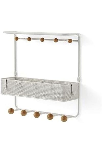 LUXE Estique over the Door Organizer - Multipurpose with Shelf, White Lxshp 1055529