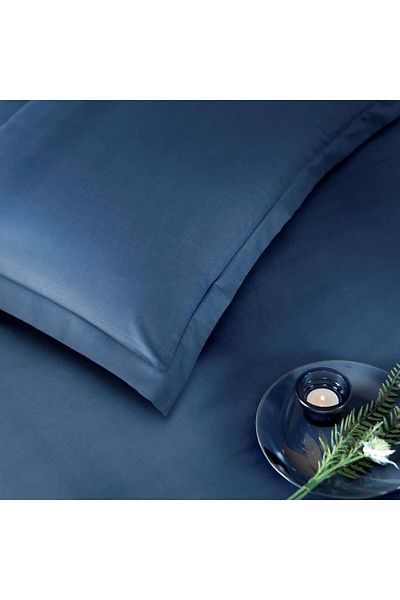 STOREMAX Ezg Cotton Satin Basic Duvet Cover Set Navy Blue Double Ezsnshop 1065757
