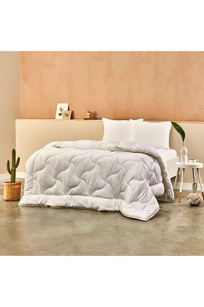 STOREMAX Ezg Elegance Plain Outer Fabric: 100% Cotton, Inner Filling: Microgel Quilt, White, Double Ezsnsh