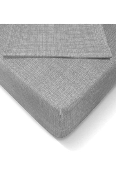 LUXE Turca At7623 Ranforce 160X200Cm Fitted Sheet Set, Gray Lxshp 1055529