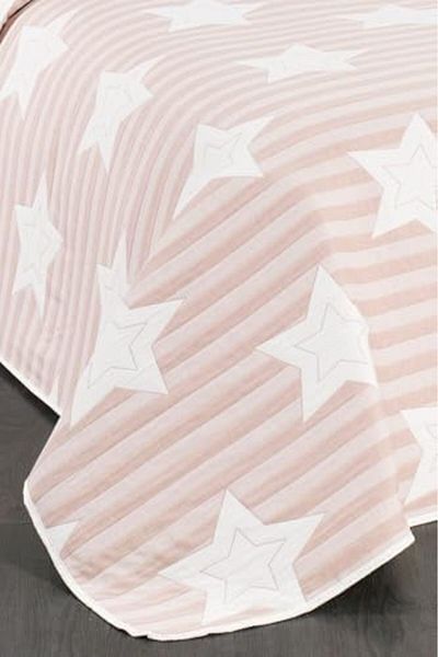 LUXE Star Patterned Cotton Single Bedspread Set (Pike Set) 2 Pieces |   Child Young
