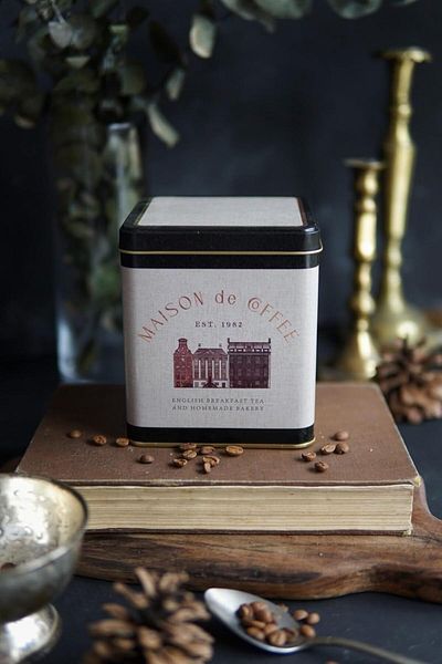 STOREMAX Ezg Azura Coffee Patterned Square Metal Storage Container 12X12 cm (Azura Coffee) Ezsnshop 1065757