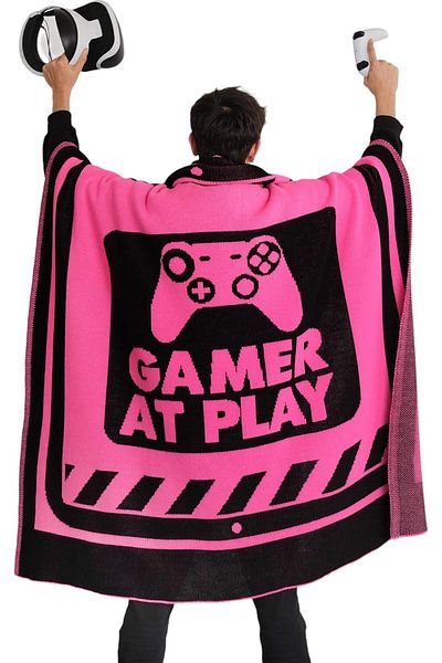 STOREMAX Ezg Neon Gamer Knitted Blanket 130 X 170 Cm, Comfortable Blanket Made of Soft Acrylic Yarn