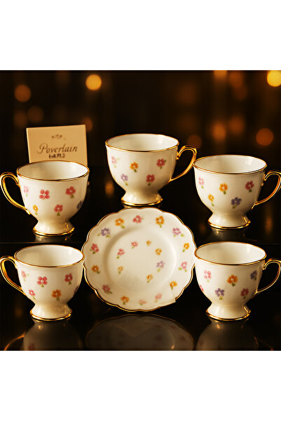 SEVSENKA Flowers of Elegance – Luxury Souvenir Coffee Cup Set with Gold Detail