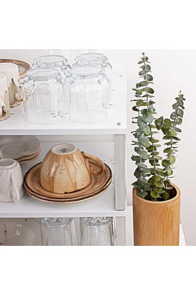 STOREMAX Ezg Home 2-Piece Shelf Organizer Set: Cabinet Organizer, Plate and Glass Shelf Organize Plates