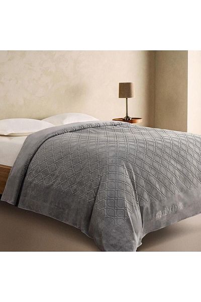 STOREMAX Ezg Claire Pike Bedspread Agusto Velvet Double Gray Ezsnshop 1065757