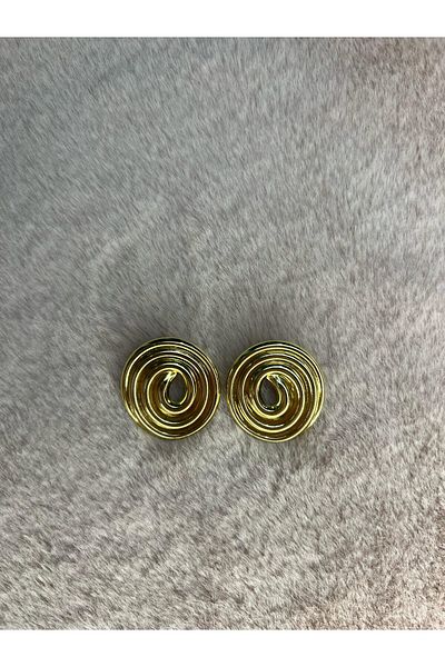 Glowy&Co. Spiral Muse Gold Color Tarnish Steel Earrings