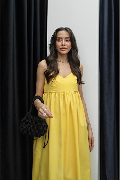 Havoş Yellow Feige Strappy Poplin Dress