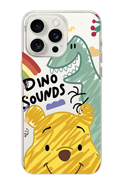 moonset Iphone 14 Pro Uyumlu Winnie Tasarımlı Baskılı Şeffaf Telefon Kılıfı