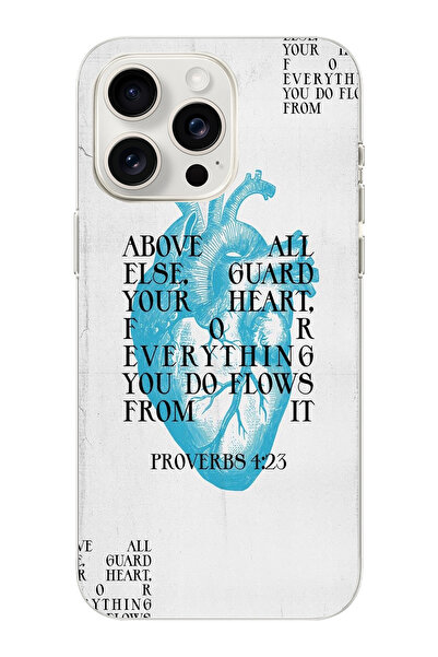 moonset Iphone 16 Pro Max Uyumlu Kalp Kolaj Tasarımlı Baskılı Şeffaf Telefon ...