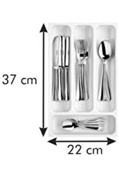 STOREMAX Ezg Flexispace 899410 Drawer Organizer for Kitchen Utensils, Plastic, White, 37 X 22.2 X 4,