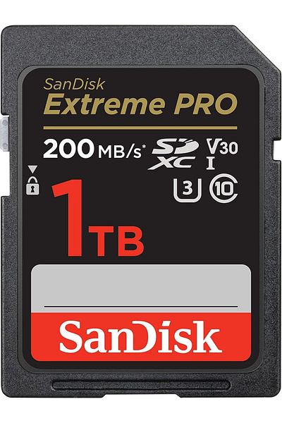 STOREMAX بطاقة ELZ Extreme Pro SD UHS I بسعة 1 تيرابايت لتسجيل الفيديو بدقة 4K لكاميرات DSLR والكاميرات بدون مرآة، بسرعة قراءة 200 ميجابايت/ثانية وسرعة كتابة 14 ميجابايت/ثانية