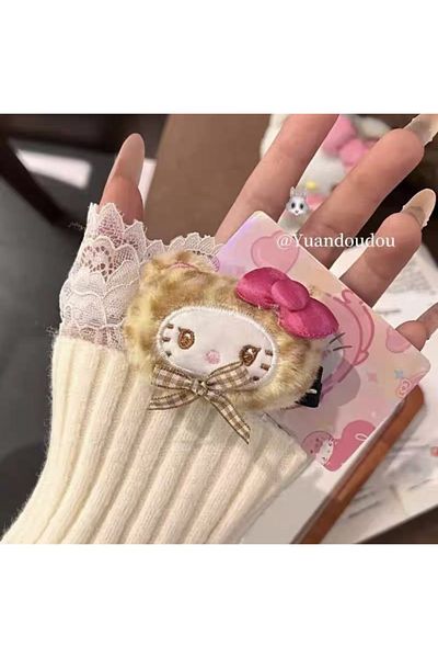 Choice 6 Sanrio Hello Kitty Cinnamoroll Leopard Print Stuffed Hairclip Cartoon Cute Girl Bangs Clip Sweet .