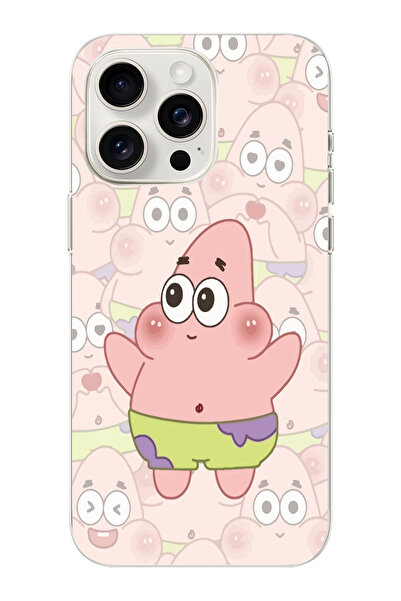 moonset Iphone 15 Pro Uyumlu Patrick Tasarımlı Baskılı Şeffaf Telefon Kılıfı