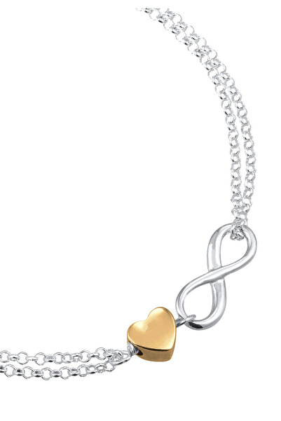 ELLI Náramek Ladies Heart Love Infinity z 925 Sterling Silver